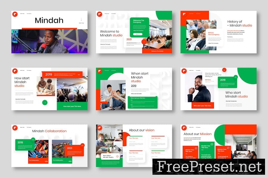 Mindah - Business Google Slide Template QX2D87P