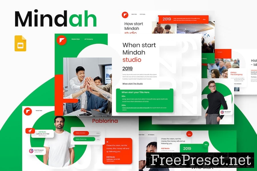 Mindah - Business Google Slide Template QX2D87P