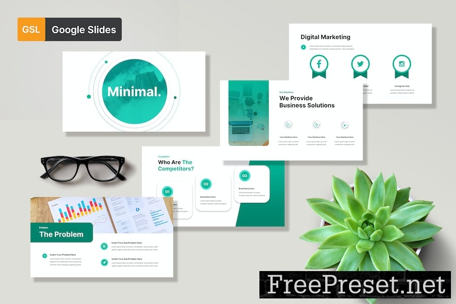 Minimal Pitch Deck Google Slides Template R5K3YHC