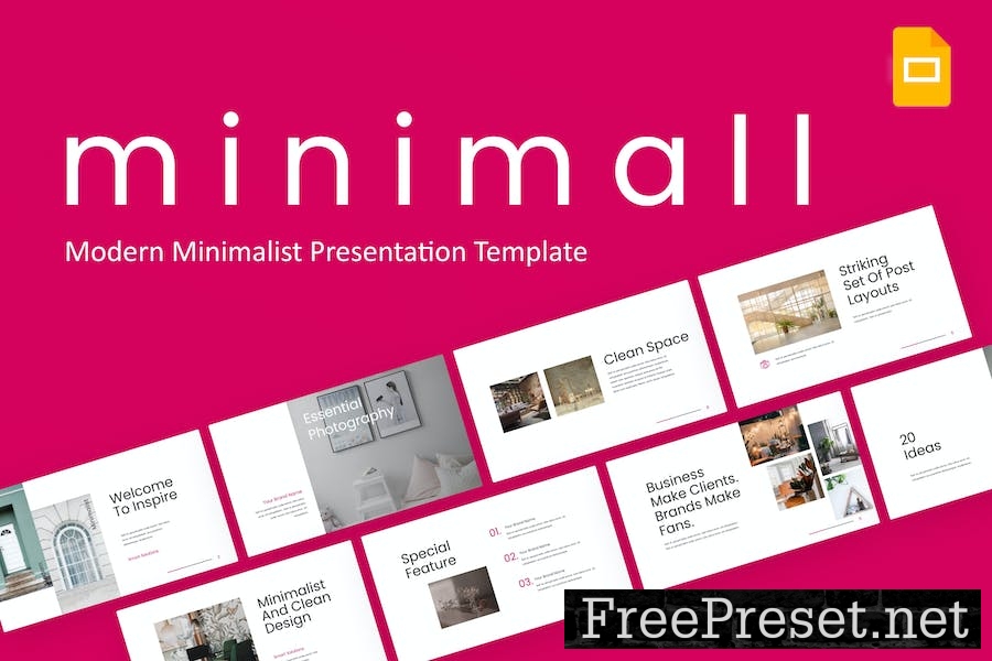 Minimall Modern Minimalist Google Slides Template 5PS68XG