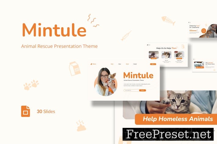 Mintule - Animal Rescue Presentation Google Slide S8N662Y