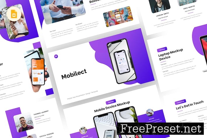 Mobilect - Mobile App Google Slides Template Y9HBM42