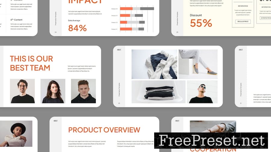 Modern Black White Orange Fashion Business Profile PT2RW6M