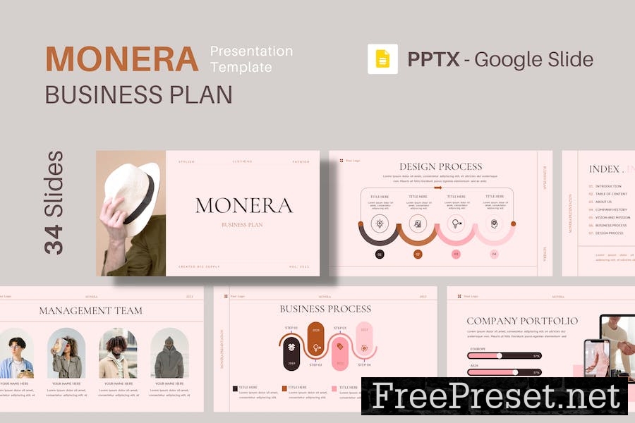 Monera Google Slide Business Plan Presentation U9W89ME