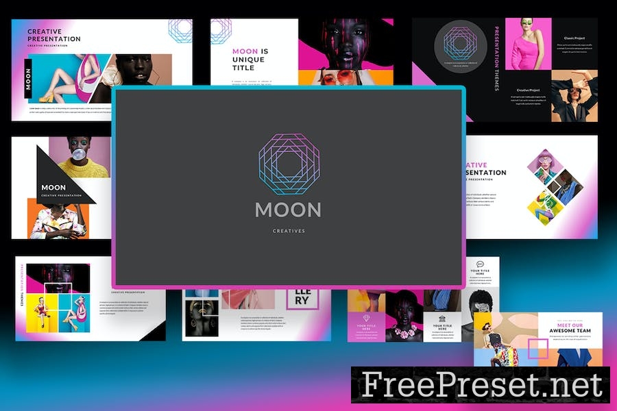 Moon Creative Google Slides Template VJFMTXN