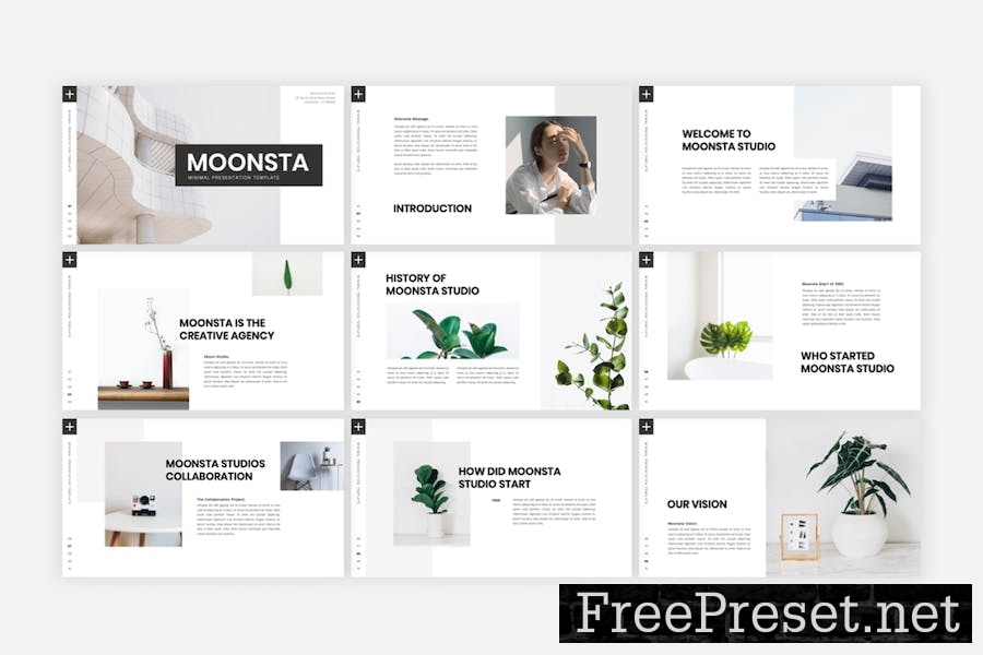 Moonsta - Minimal Google Slides Template GAASX8Y