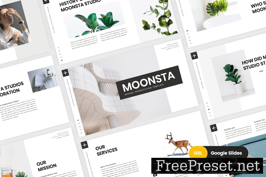 Moonsta - Minimal Google Slides Template GAASX8Y