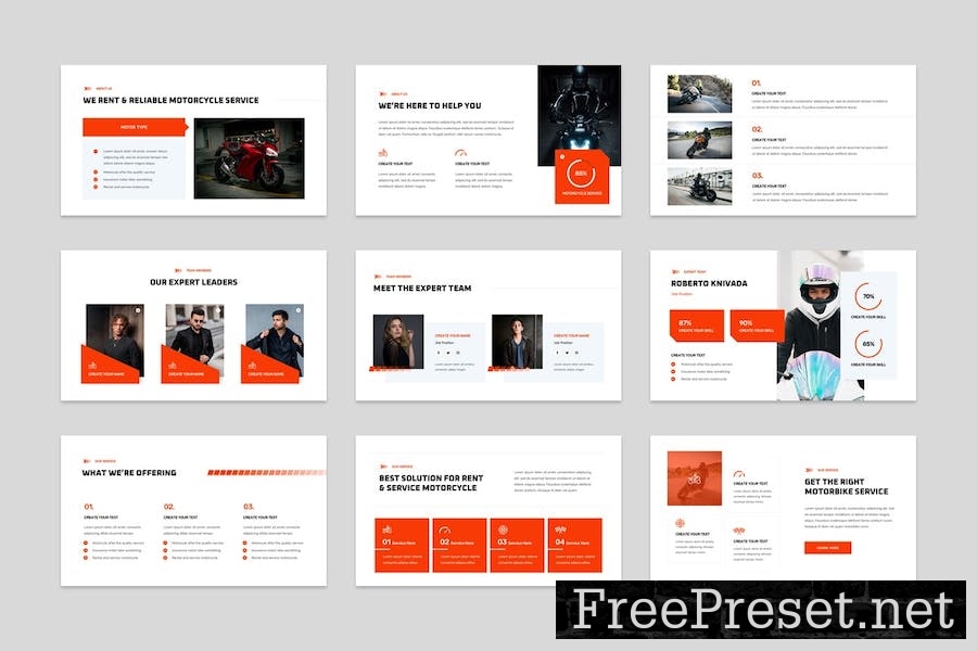 Motorcycle Rental & Service Google Slides RRSA6Q3