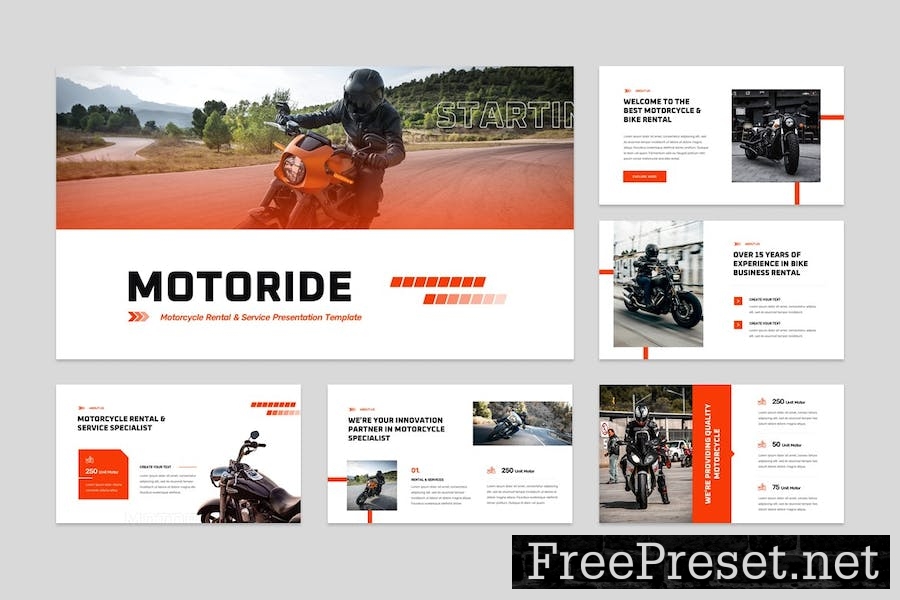 Motorcycle Rental & Service Google Slides RRSA6Q3