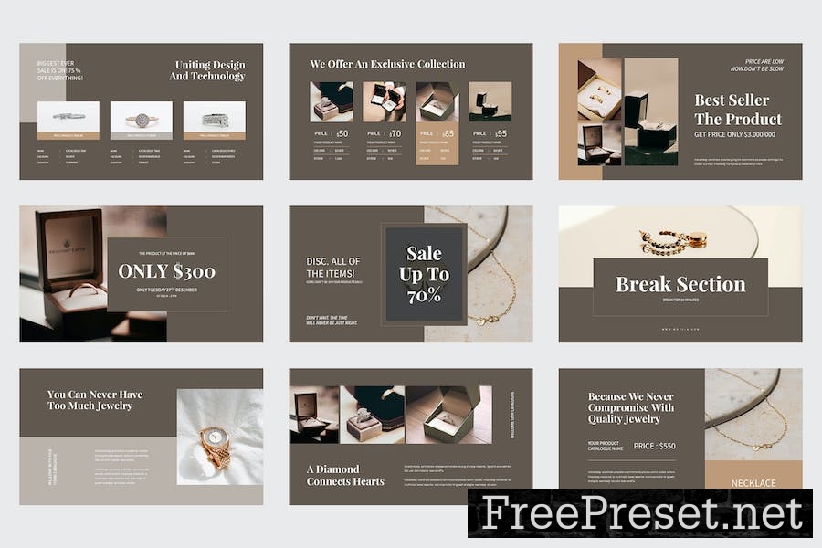 Mozela - Jewerly Catalogue Google Slides Template SN2MZ9T