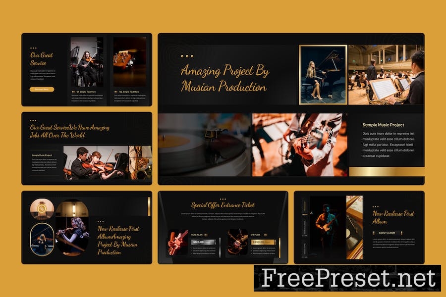 Musian - Music Google Slide Template GEMGRGK