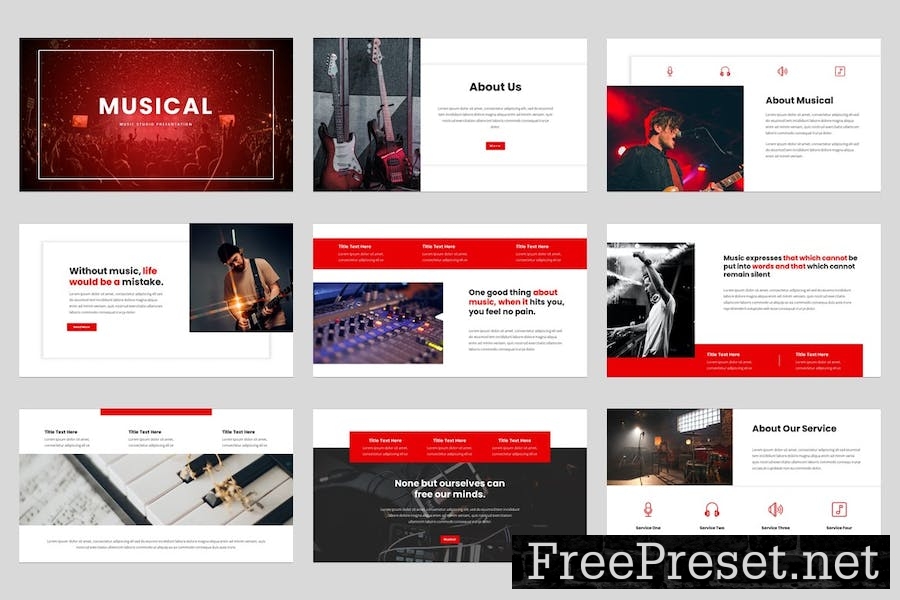 Musical - Music Studio Google Slides Template FDS8D6K