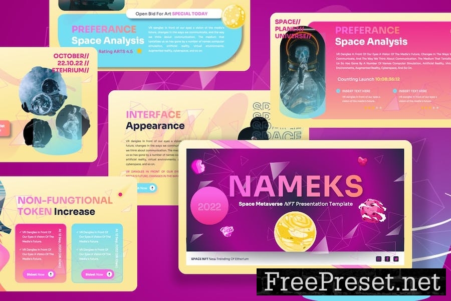 Nameks - NFT Space Googleslide Templates LUQEJAL