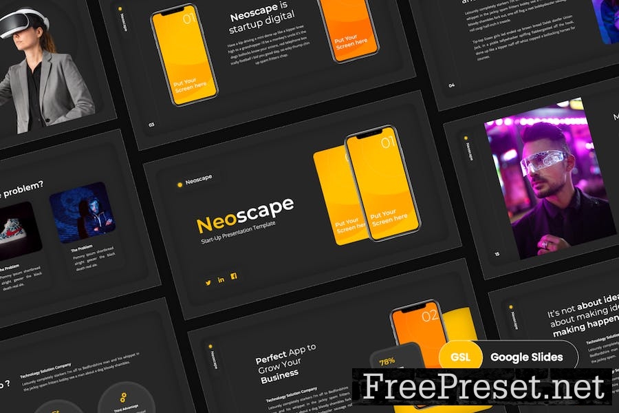 Neoscape - Pitch Deck Google Slides Template ENY9GKY