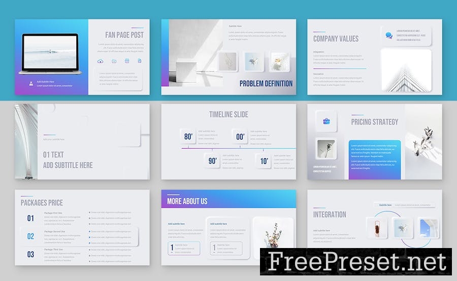 Neumorphism Google Slides Presentation Template 9SNV7P3