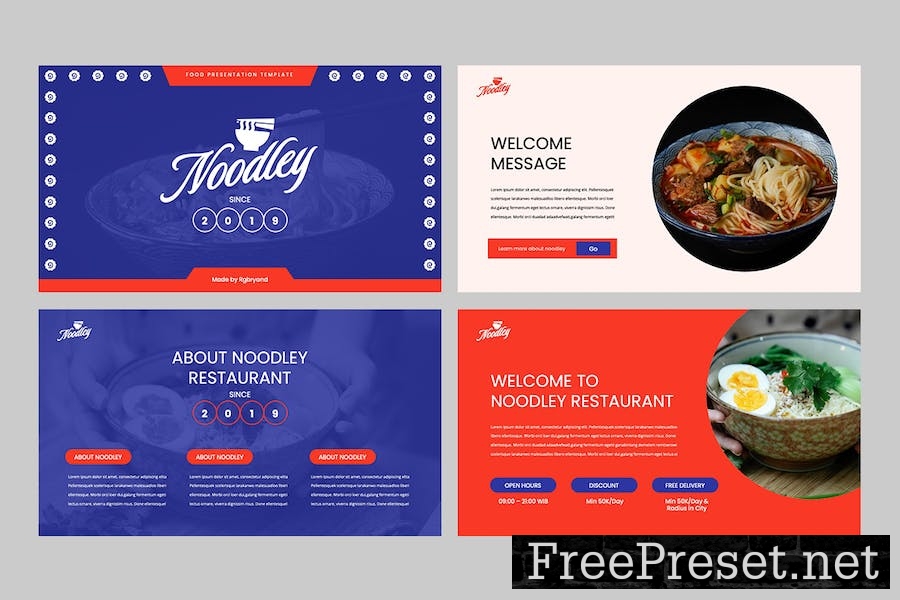 NOODLEY - Food & Restaurant Google Slides Template 97CXPB9