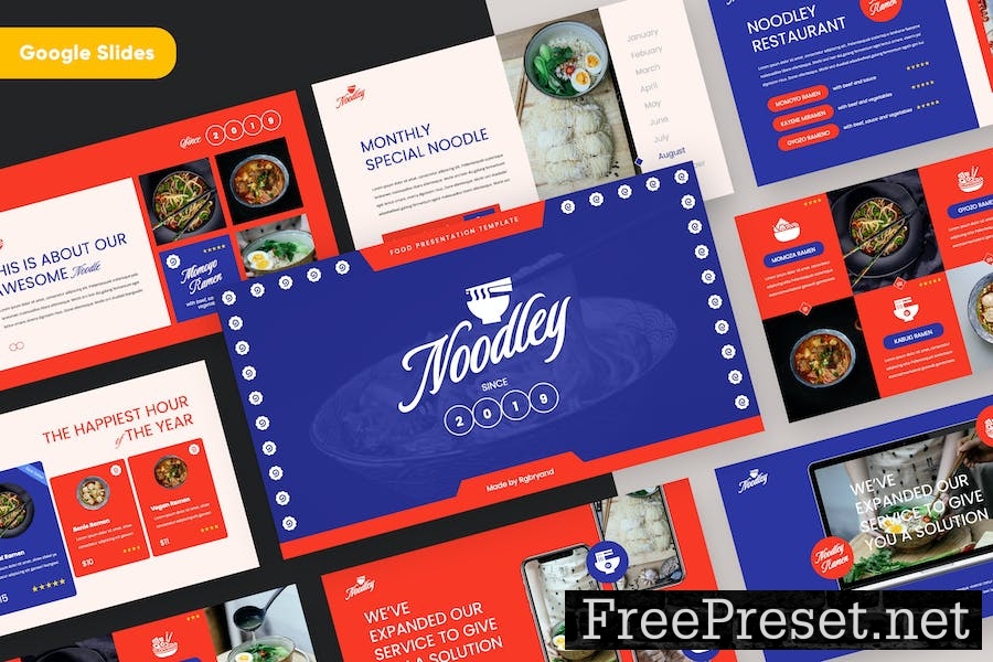 NOODLEY - Food & Restaurant Google Slides Template 97CXPB9