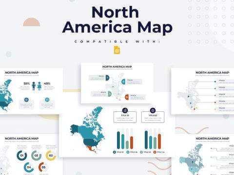 North America Map Google Slides Infographics KD2XSBG