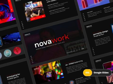 Novawork - Mobile Game Google Slides Template 8CTPP8T