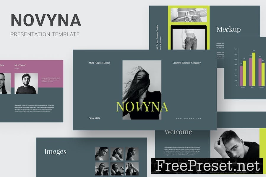 Novyna - Business Lookbook Google Slides Template JD36TKG