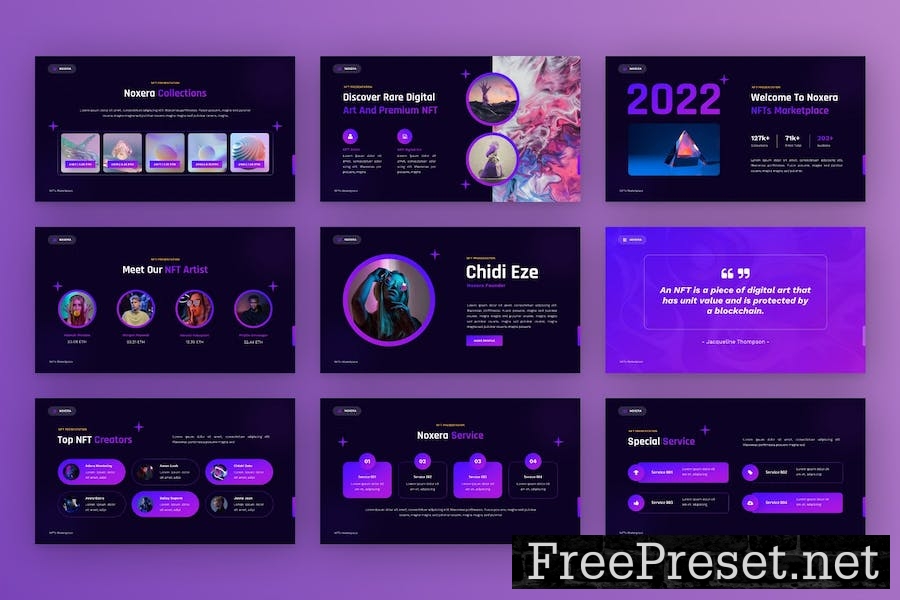 Noxera - Creative NFT Google Slides Template CE8FU29