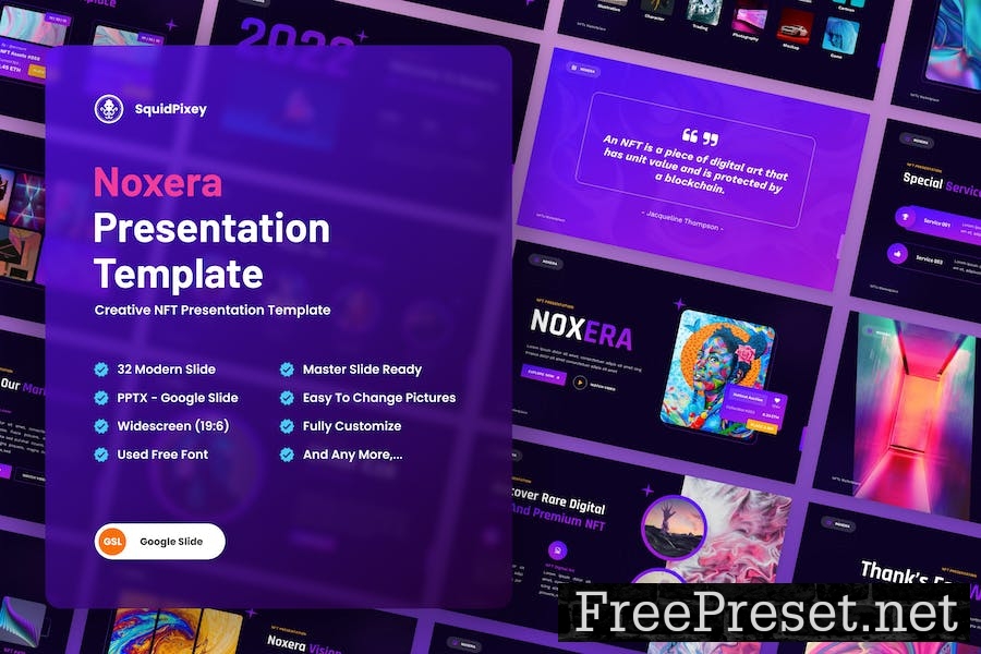 Noxera - Creative NFT Google Slides Template CE8FU29