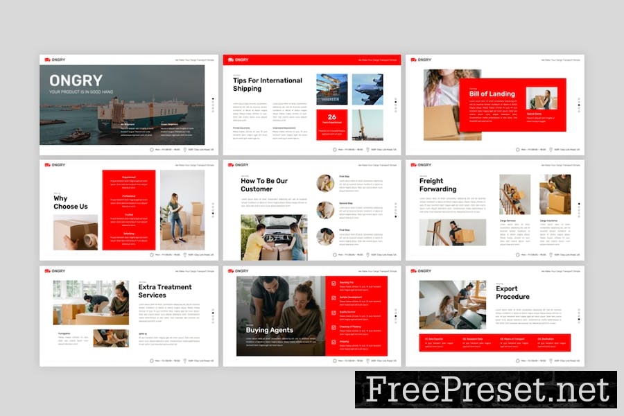 Ongry - Cargo and Shipping Google Slides Template