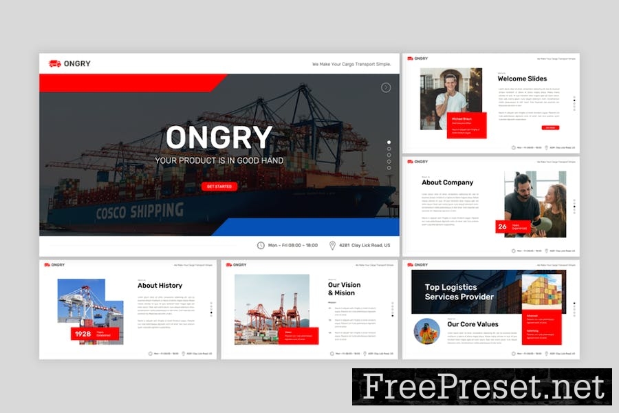 Ongry - Cargo and Shipping Google Slides Template