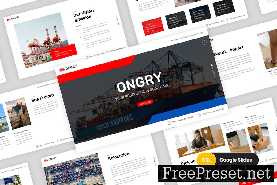 Ongry - Cargo and Shipping Google Slides Template