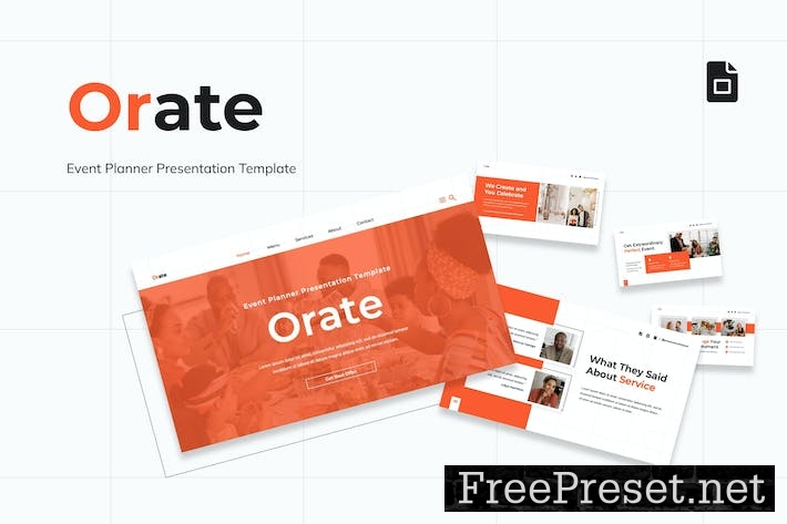 Orate - Event Planner Presentation Google Slides