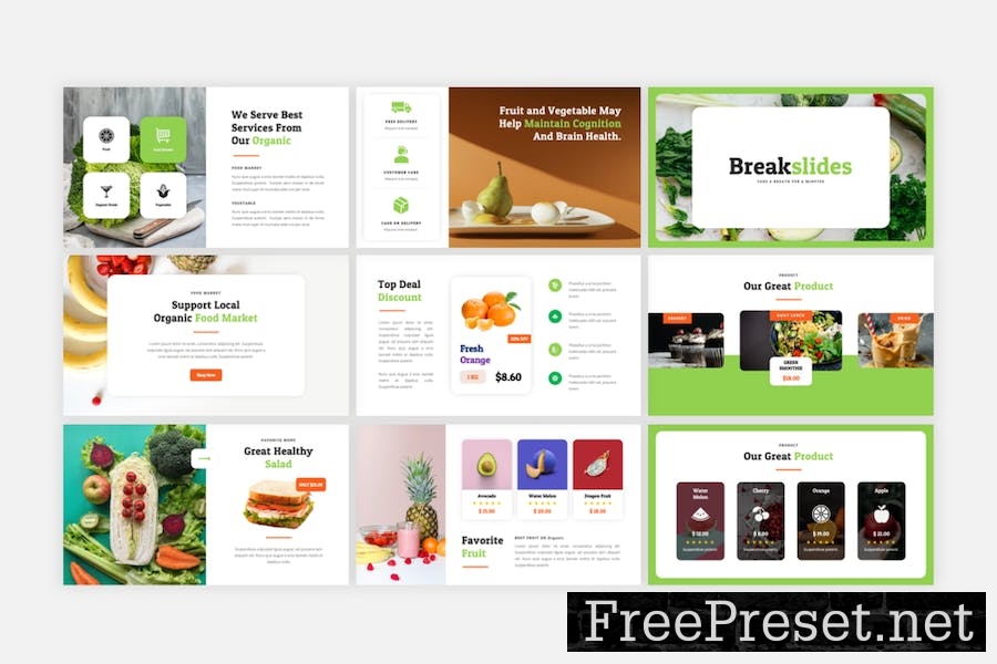 Organic - Fruit & Vegetable Google Slides Template MP5AU72