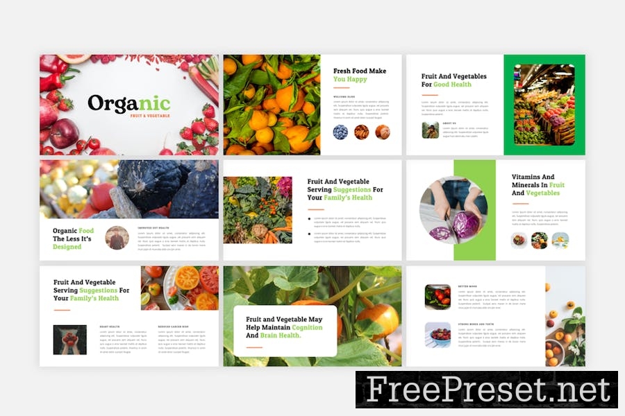 Organic - Fruit & Vegetable Google Slides Template MP5AU72