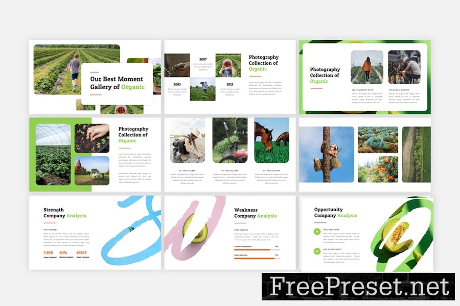 Organic - Fruit & Vegetable Google Slides Template MP5AU72