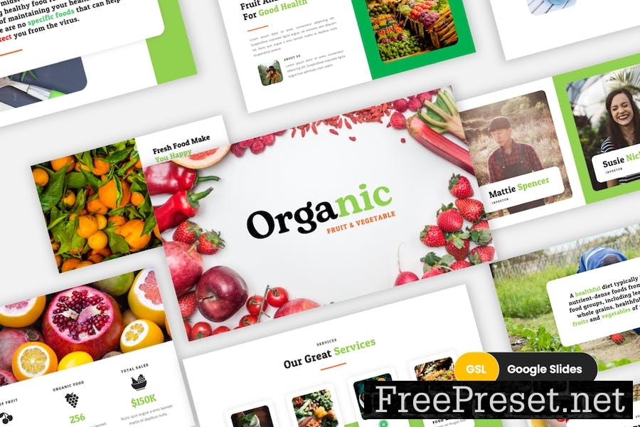 Organic - Fruit & Vegetable Google Slides Template MP5AU72