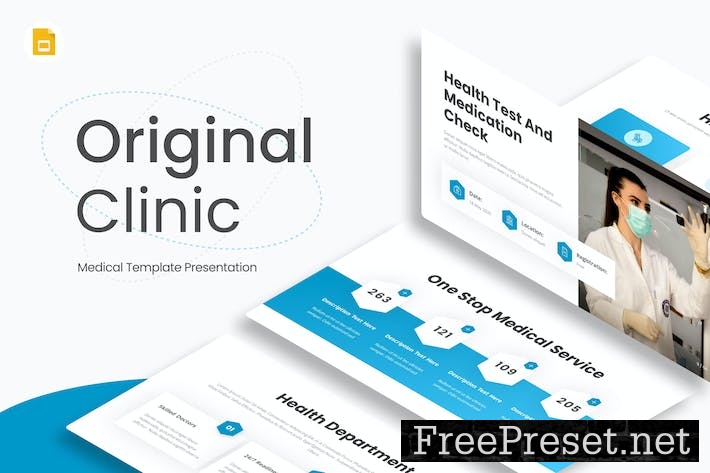 Original Clinic Blue Elegant Medical Google Slides