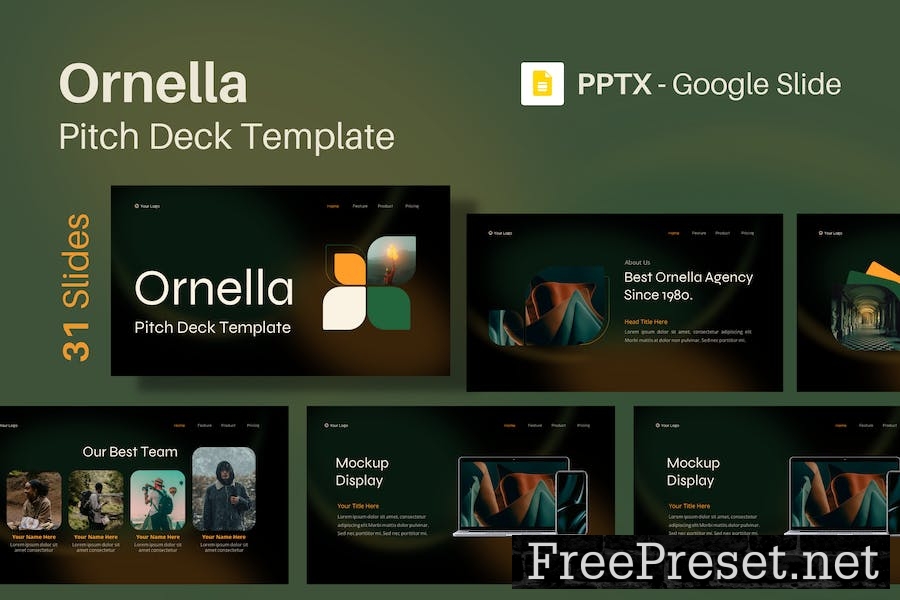 Ornella Google Slide Pitch Deck Presentation S5953G2