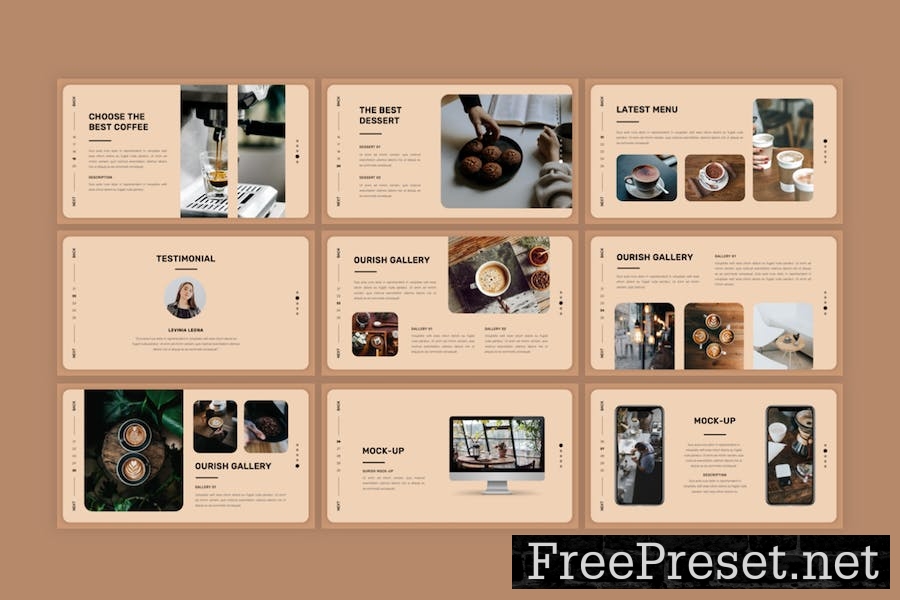 Ourish - Coffe Shop Google Slides Template MCBJNHM