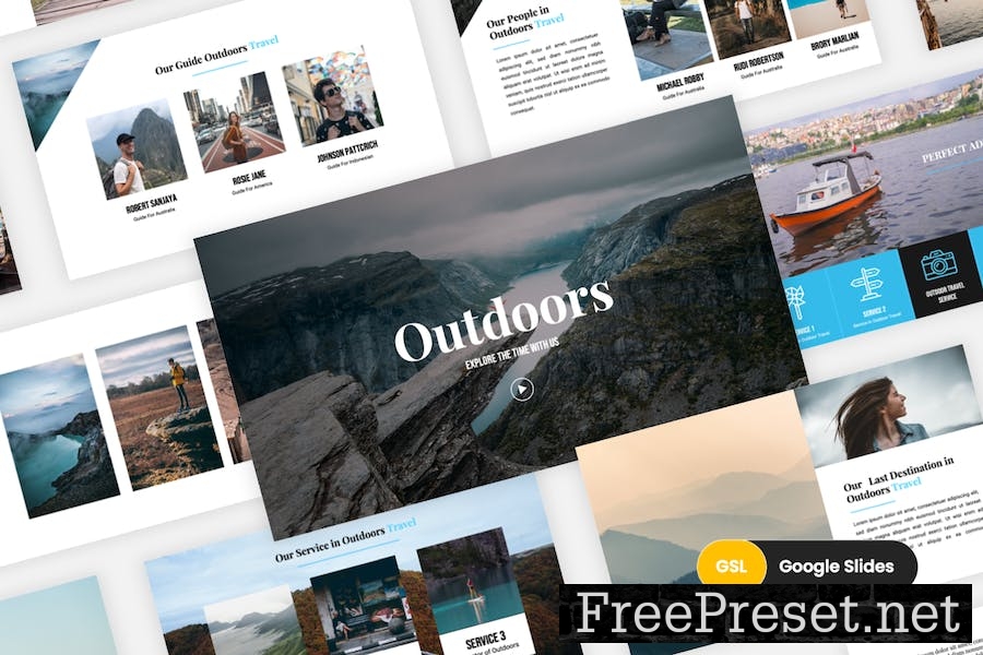 Outdoors – Travel Agency Google Slides Template WNSAGVY