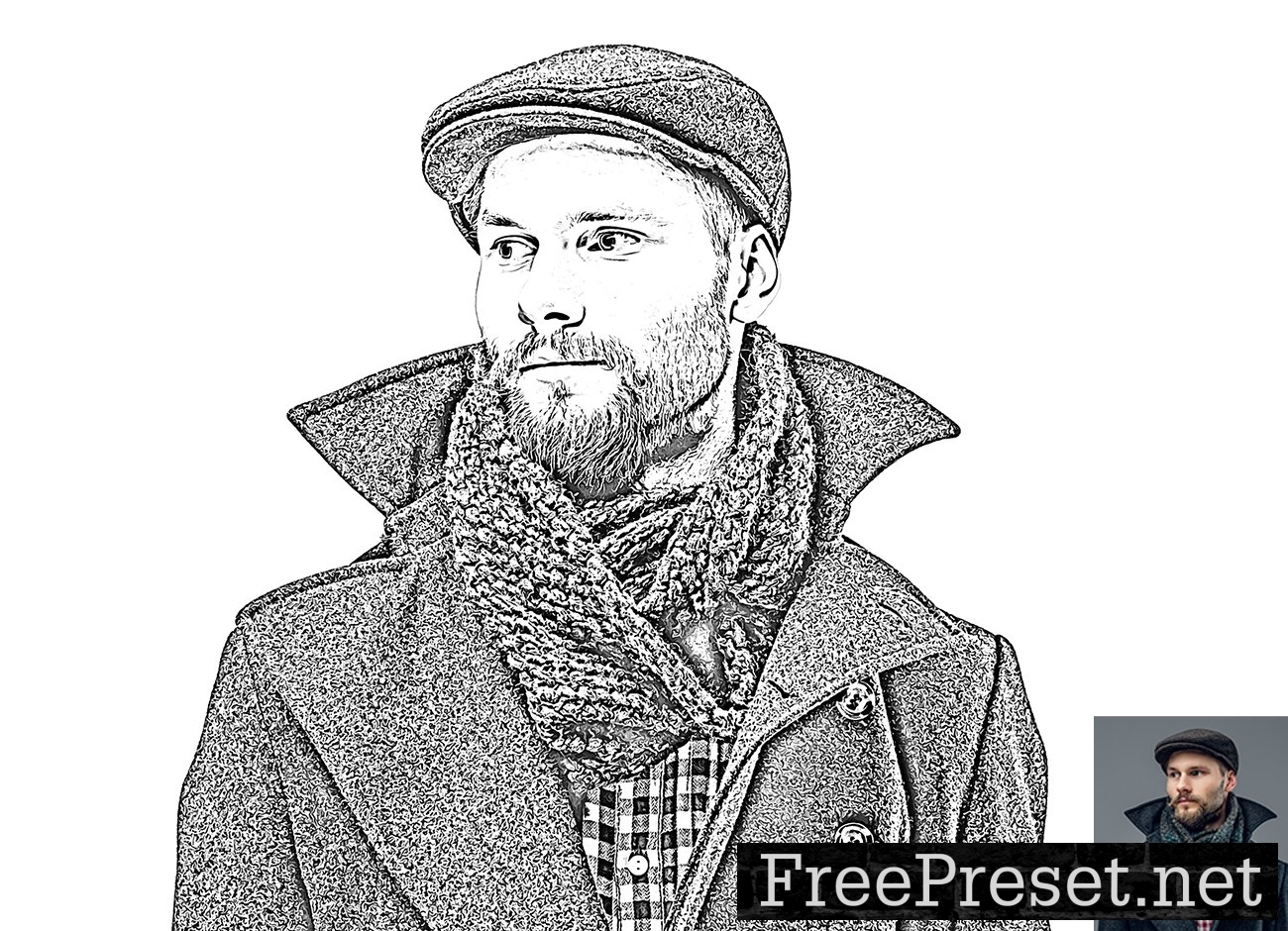 Outline Portrait Photoshop Action 10308853