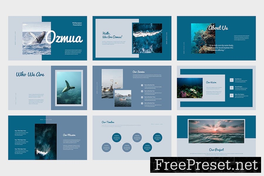 Ozmua : Ocean Google Slides Template LQVXUUE