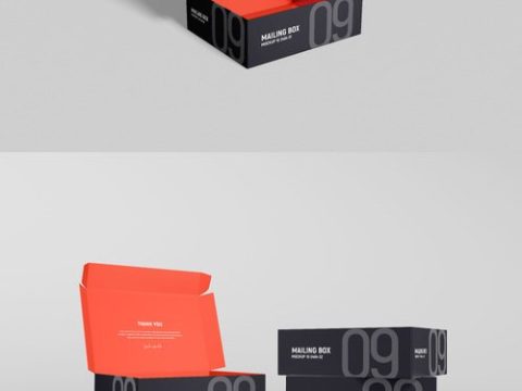 Paper mailing delivery square box branding mockup