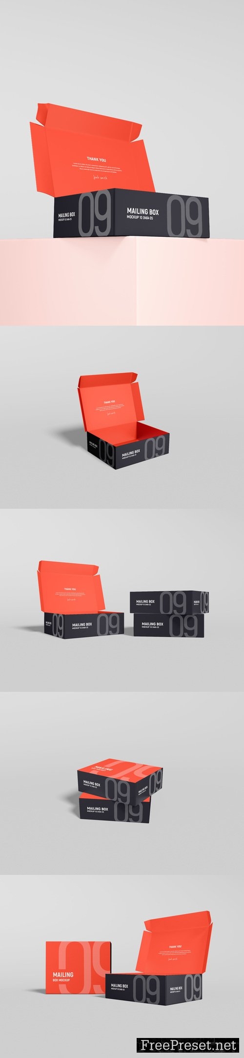 Paper mailing delivery square box branding mockup