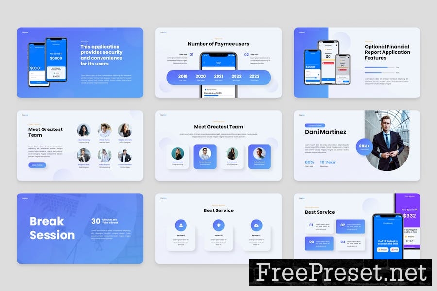 Paymee - Mobile App & SAAS Googleslide Template 7U9NGNH