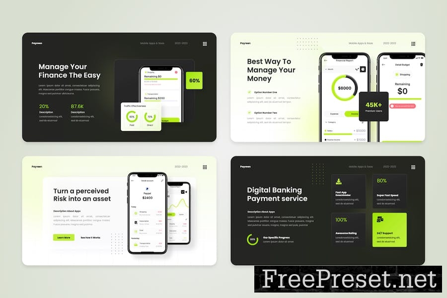 Payreen - Mobile App & SAAS Googleslide Template
