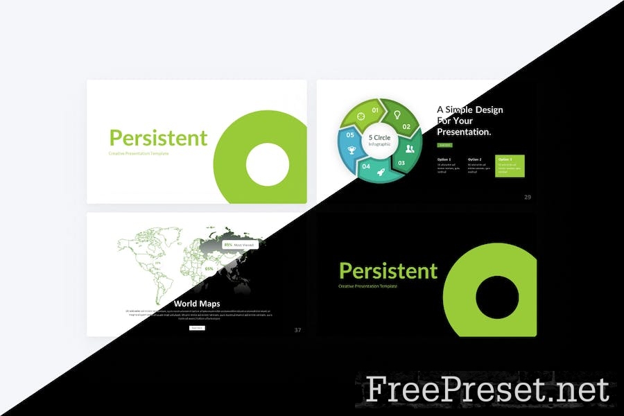 Persistent Green Creative Business Google Slides YYCH22U