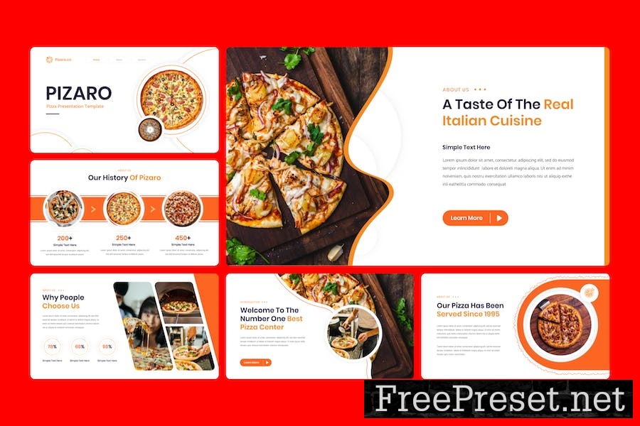 Pizaro - Pizza Google Slide Template ZEN949J