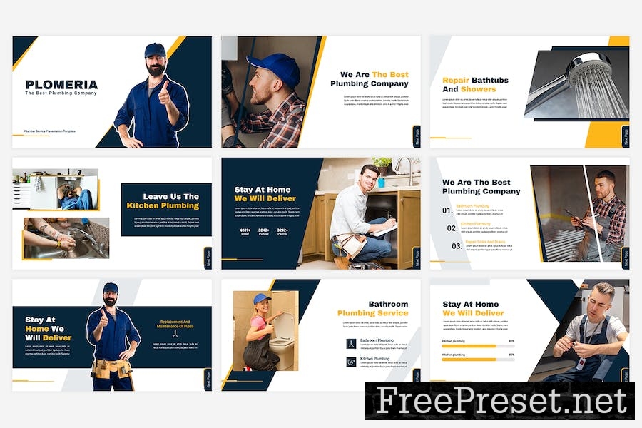 Plomeria - Plumber Service Google Slides Template TATPJL7