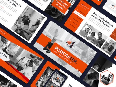 Podcaster - Podcast Google Slide Template E2PT3PA