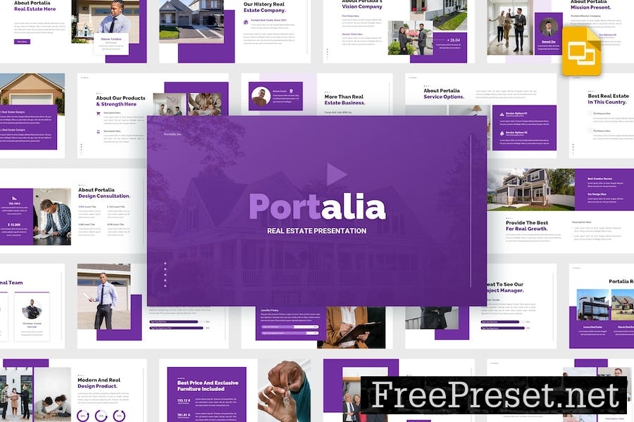 Portalia - Real Estate Google Slides Template 2U56RZ8