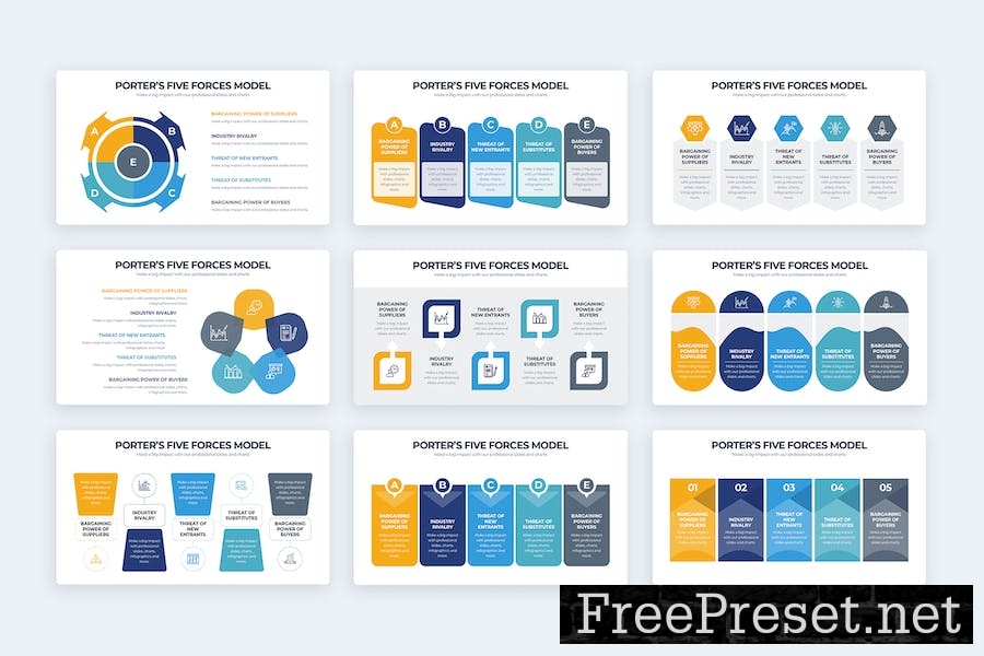 Porter’s Five Forces Google Slides Infographics VL3BARC